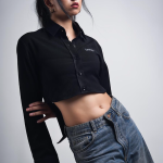 soft exposure crop shirt